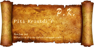 Piti Kristóf névjegykártya