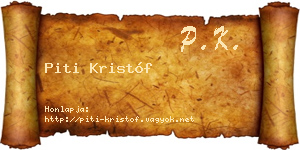 Piti Kristóf névjegykártya