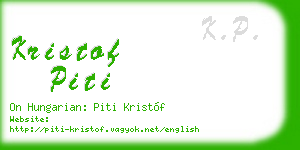 kristof piti business card
